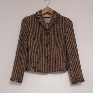 Elie Tahari Rory Gilmore Wool Blend Tweed Vintage Blazer